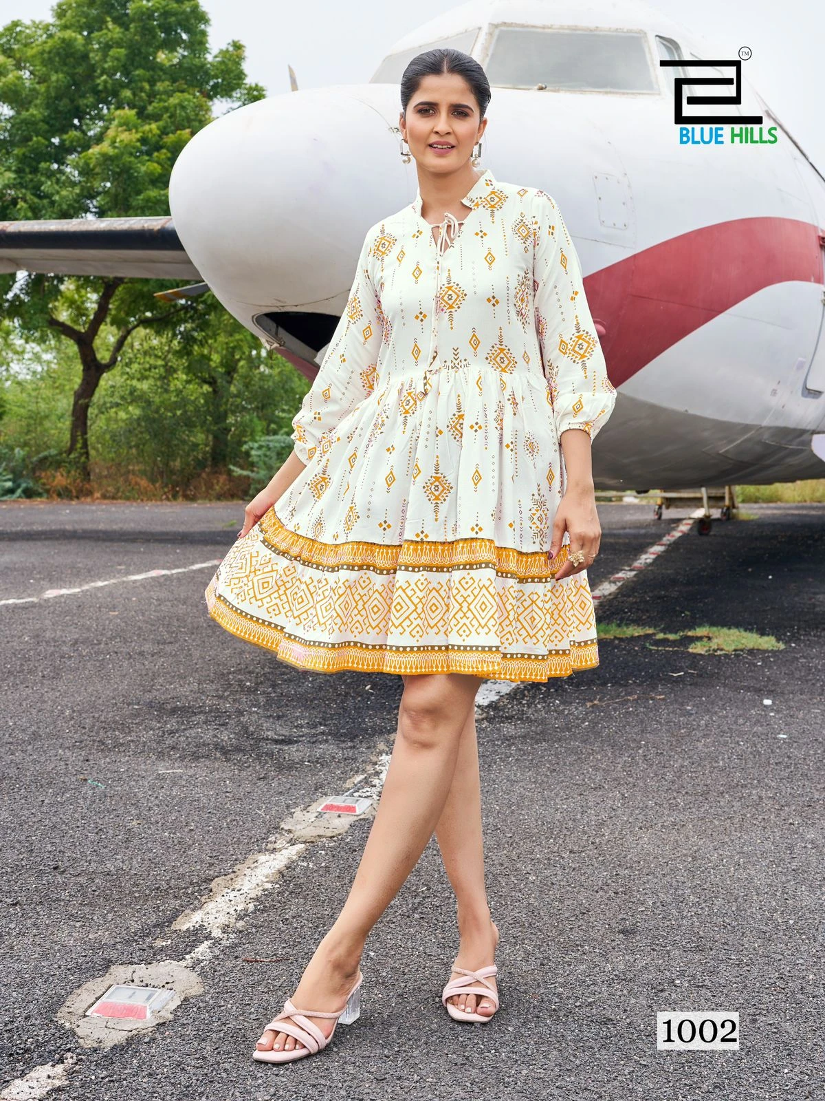 Blue Hills Netflix Rayon 14Kg Wholesale Tunic Tops Catalog — Wholesale Kurtis, Blue Hills wholesale from Surat — view 3